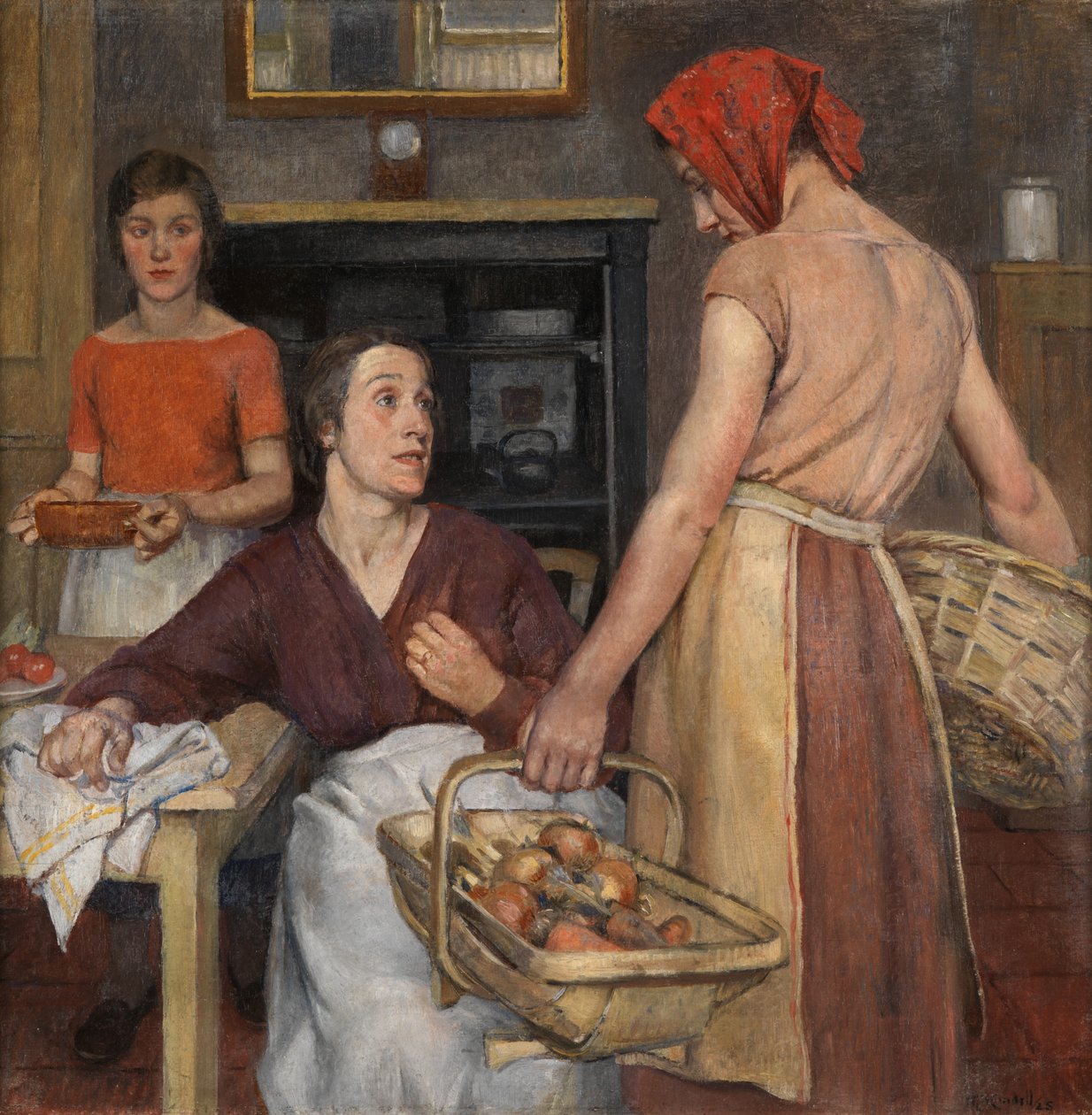 Mutfak (tuval üzerine yağlıboya) by Nora Lucy Mowbray Cundell
