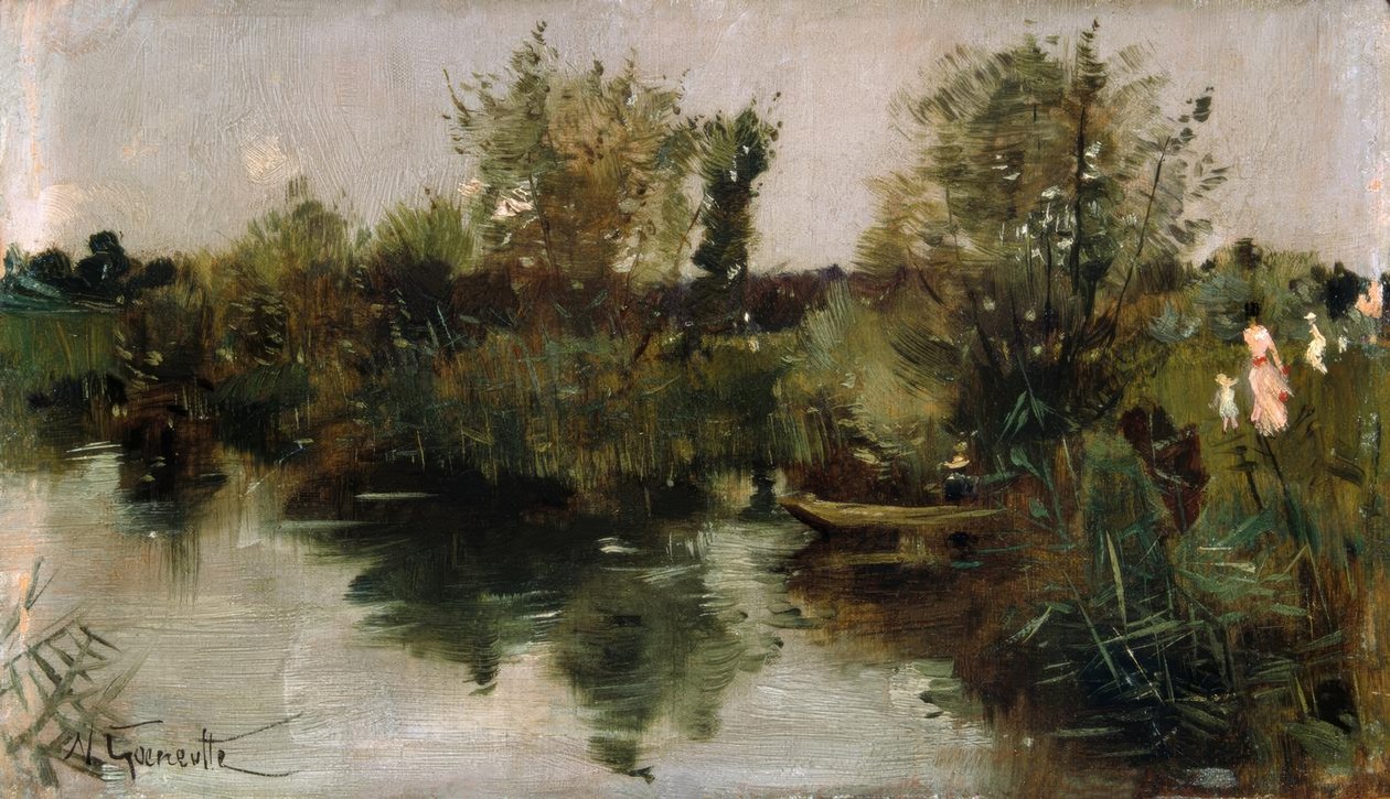 N.Goeneutte, pastoral nehir manzarası by Norbert Goeneutte