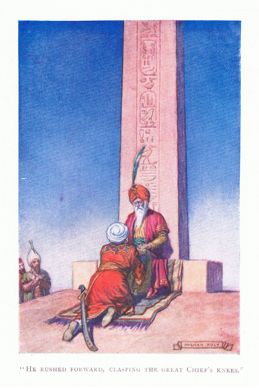 Büyük şefin dizlerini sıkarak ileri atıldı. by Norman Ault