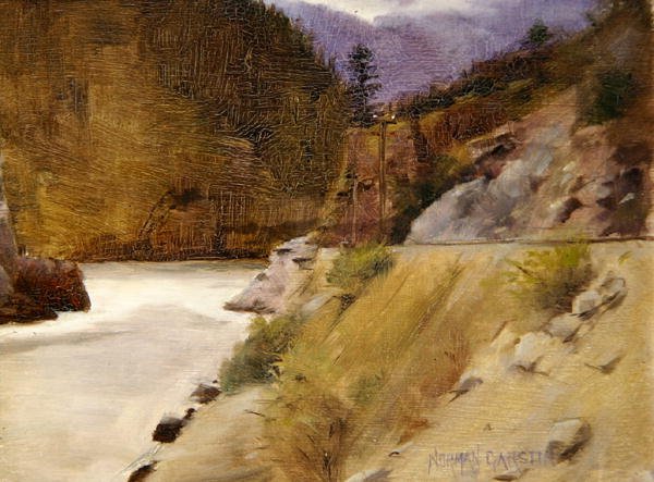 Cehennem Kapısı Kanyonu, Fraser Nehri, Kanada (petrol) by Norman Garstin
