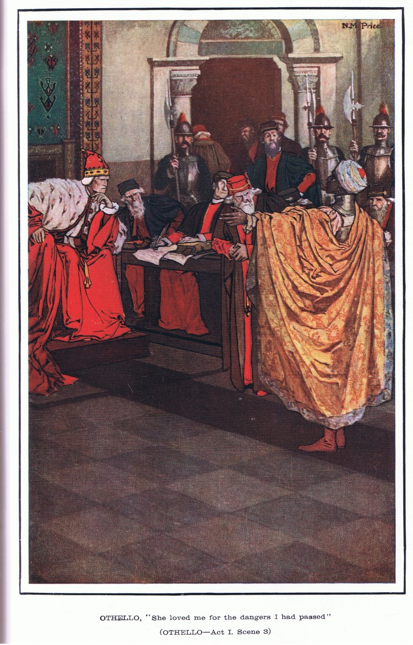 Othello: "Geçtiğim tehlikeler için beni sevdi" (Othello) by Norman Mills Price