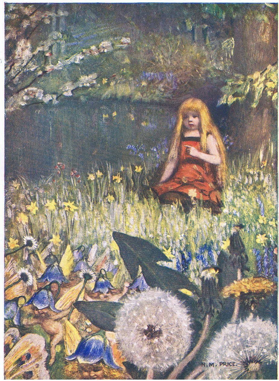 Maybells ve Çiçekler: "Artık daha fazlasının evde kalabileceğini biliyorum, Mayıs çanları beni böyle çağırıyor (renkli litho) by Norman Mills Price