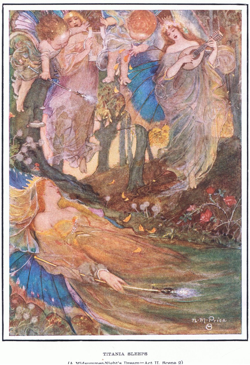 Titania uyur (Bir Yaz Gecesi Rüyası) by Norman Mills Price