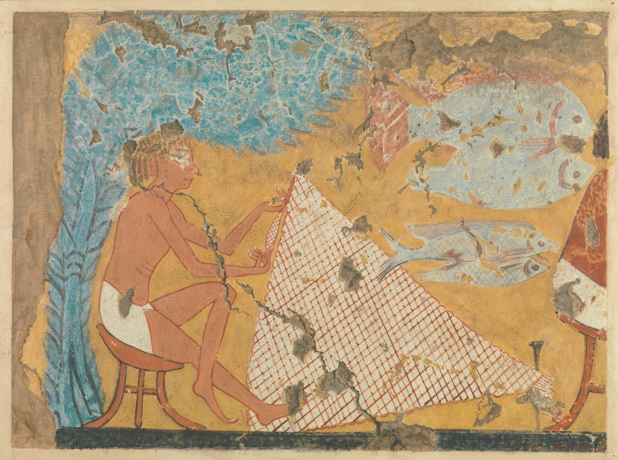 Ağ Yapan Adam, Ipuy Mezarı, MÖ 1295–1213 (kağıt üzerinde tempera) by Norman de Garis Davies