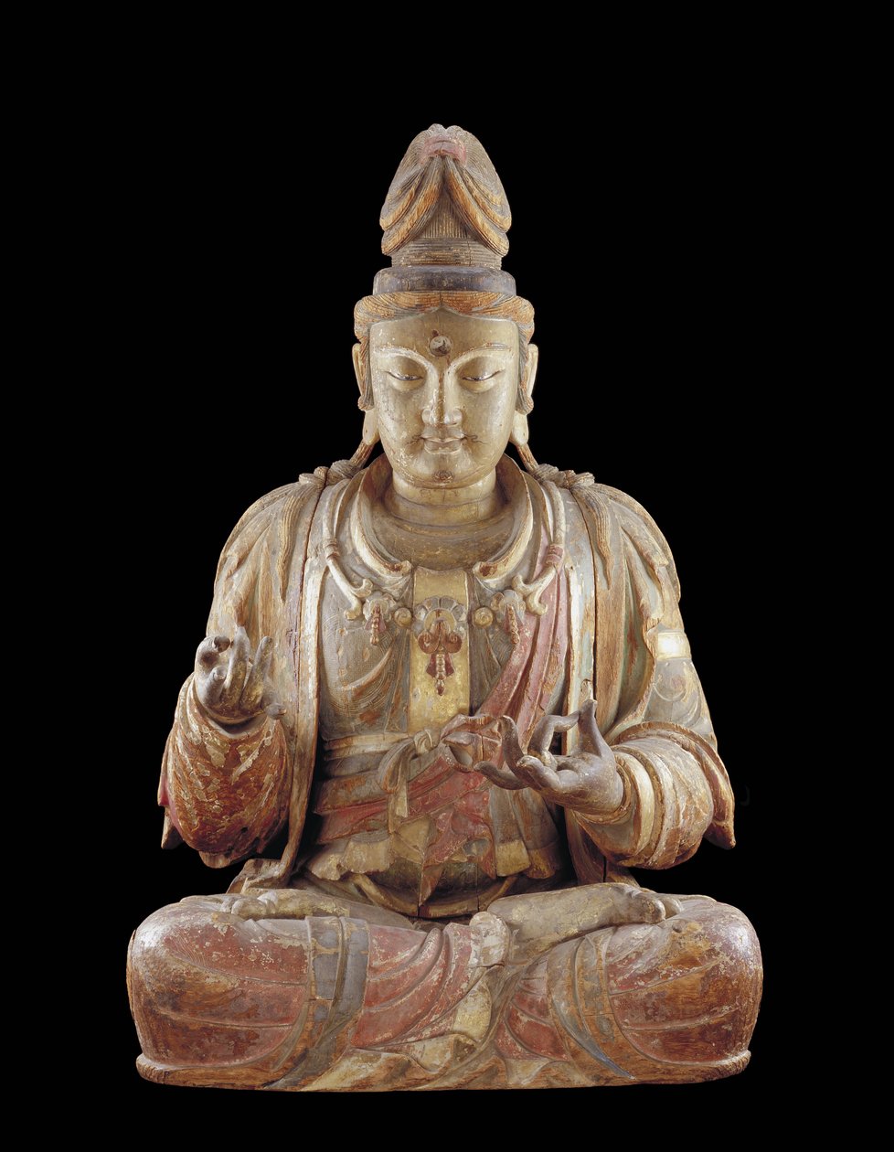 Bodhisattva Guanyin (ahşap, gesso, mineral pigmentler ve altın) by Northern Song Dynasty Chinese School