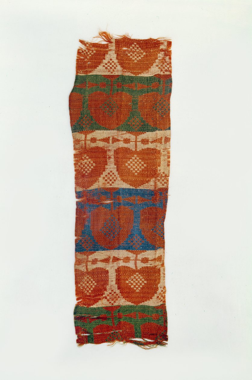 Stilize ağaçlardan dekoratif motifli bant (ipek brokar) by Northern Wei Dynasty Chinese School