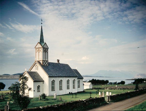 Tipik köy kilisesi, c.1796 by Norwegian School