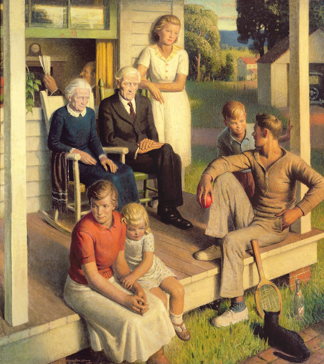 Artık Ev İşi Yok, Aile Tatilde, c.1935 (tuval üzerine yağlı boya) by Norwood MacGilvary