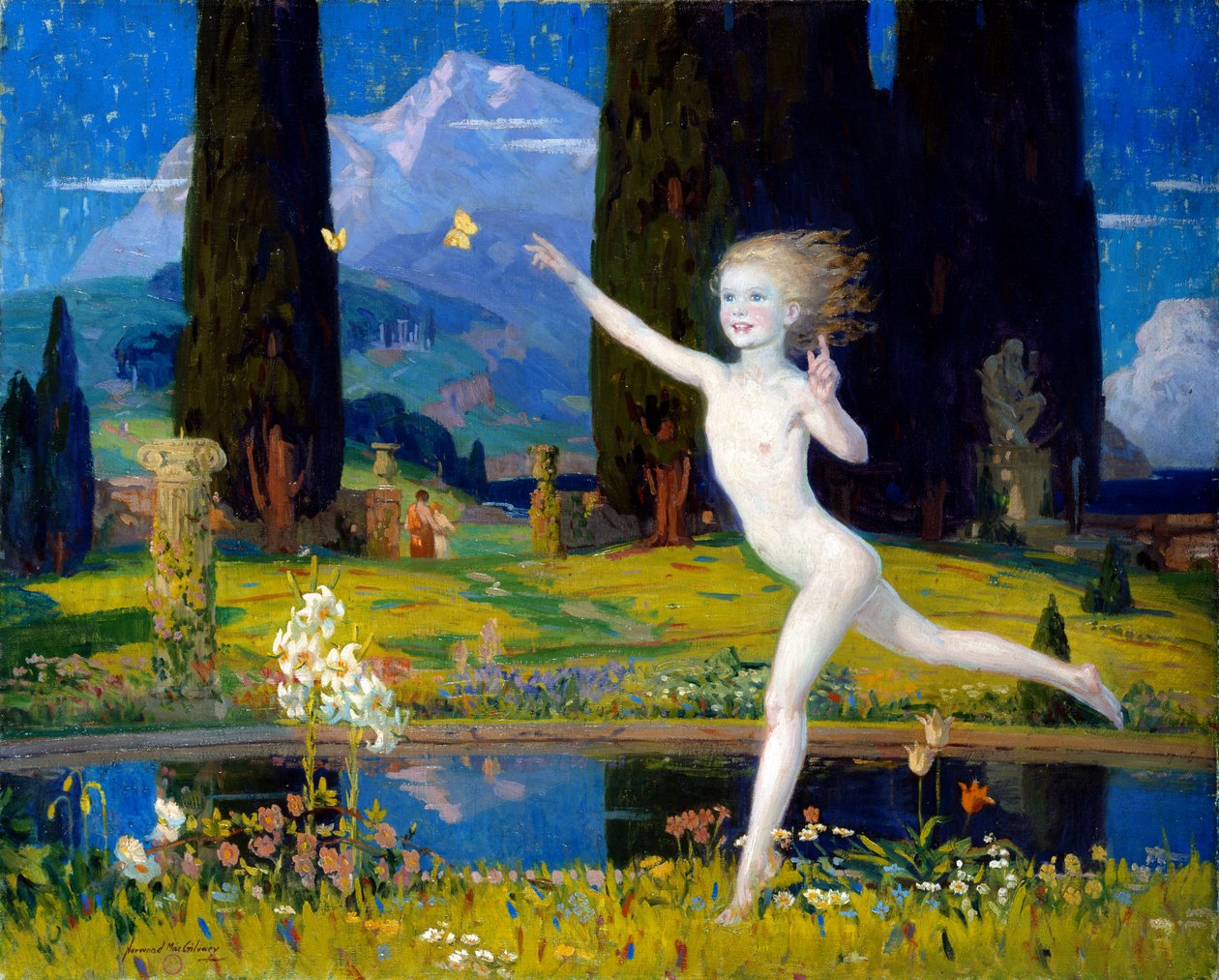 Çocukluk Bahçesi, c.1922 (tuval üzerine yağlı boya) by Norwood MacGilvary