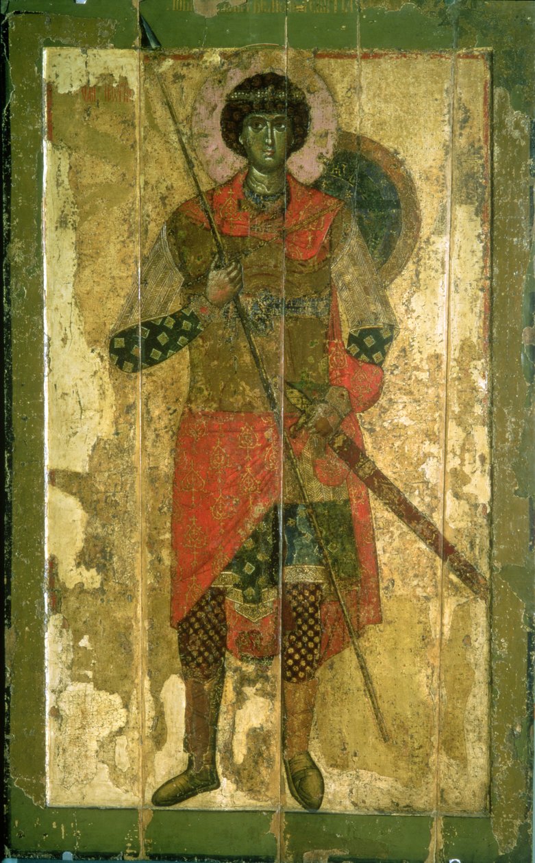 Aziz George İkonu, 1130-50 (panelde tempera) by Novgorod School