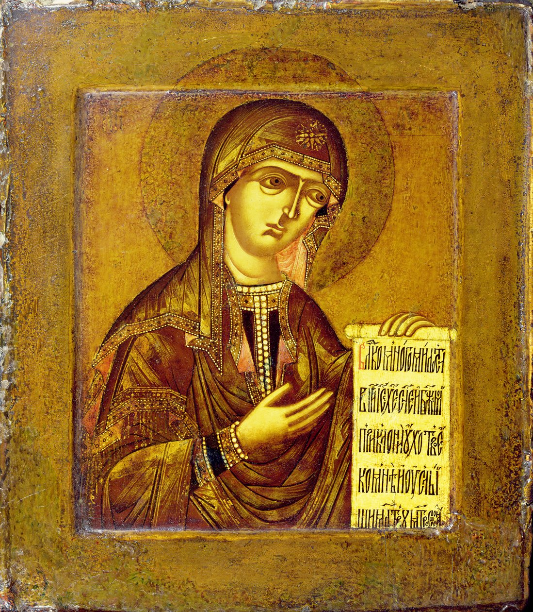 Bakire İkonası (panel üzerine yağlıboya) by Novgorod School