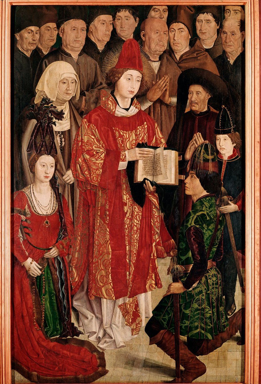 Saint Vincent Polyptych: Navigator Henry ve Portekiz kraliyet ailesi ile Infante paneli (Ahşap boyama, c.1469) by Nuno Goncalves or Gonzalvez