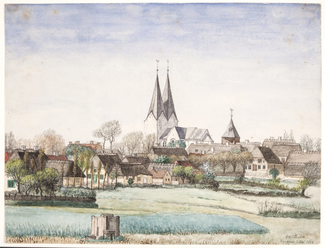 Kilise ile köy. daha büyük by O.D. Ottesen