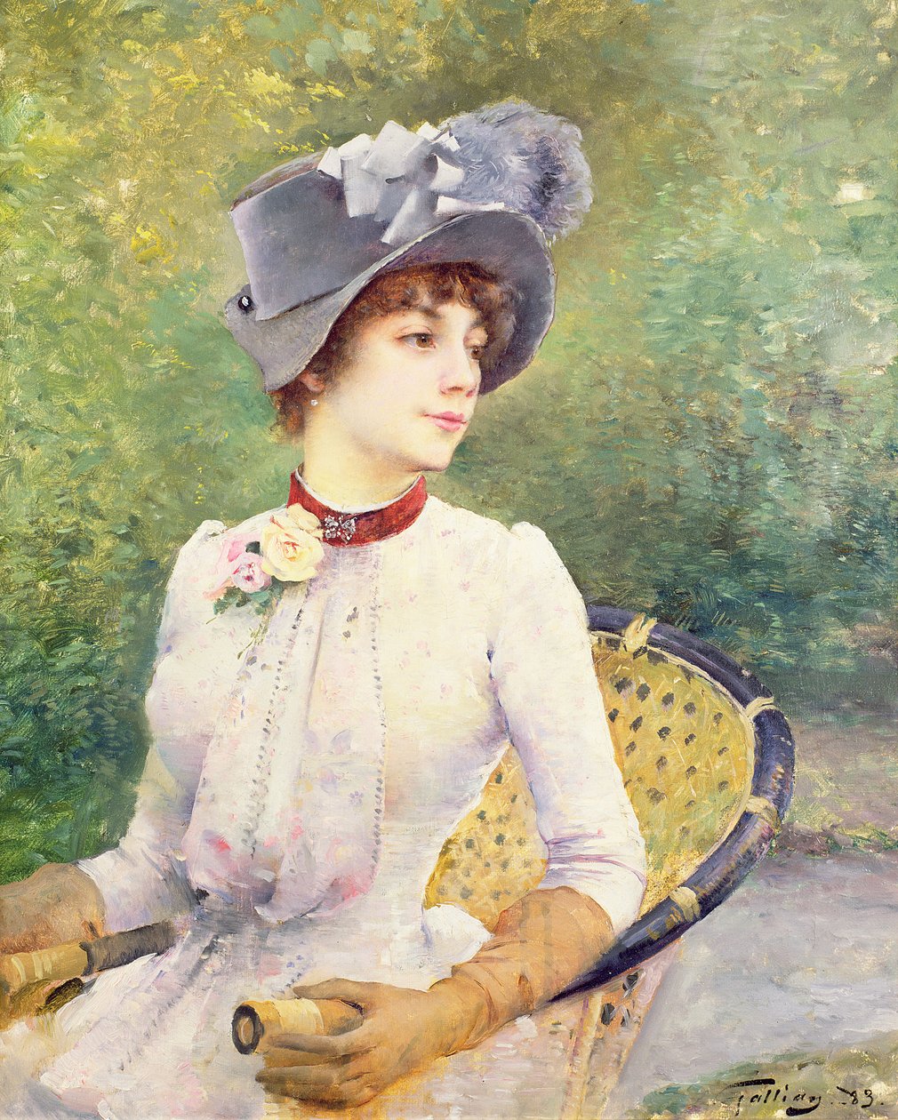 Gri Keçe Şapkalı Bayan by Octave Gallian