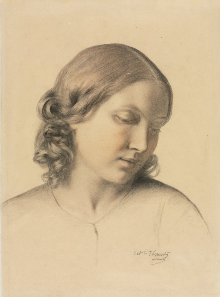 Genç Bir Kadının Portresi, c. 1854-1858. by Octave Tassaert