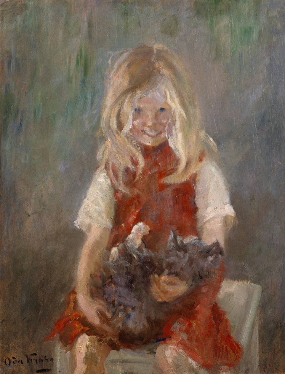 kedi ile kız by Oda Krohg
