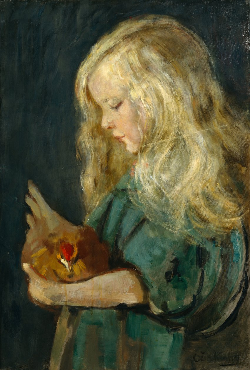 tavuk ile kız by Oda Krohg