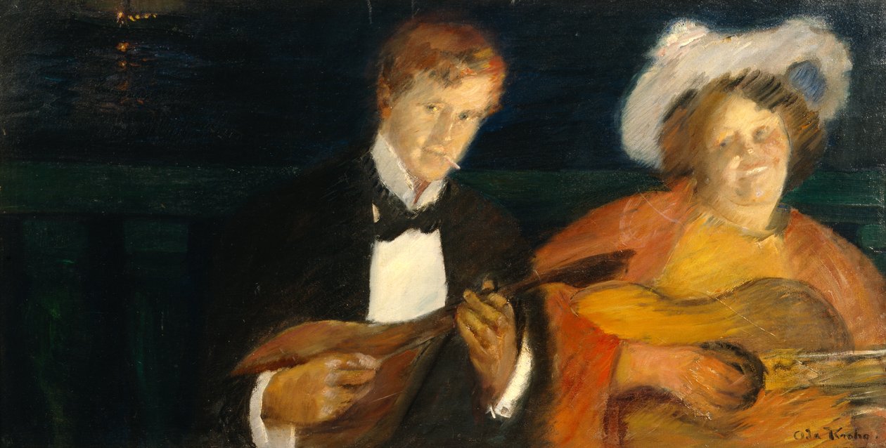 Gece Kuşları, Bokken Lasson ve Sten Drewsen by Oda Krohg