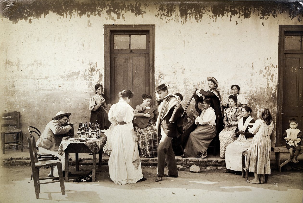 Şilililer cueca dansı yapıyor (jelatin gümüş baskı) by Oder W. Heffer