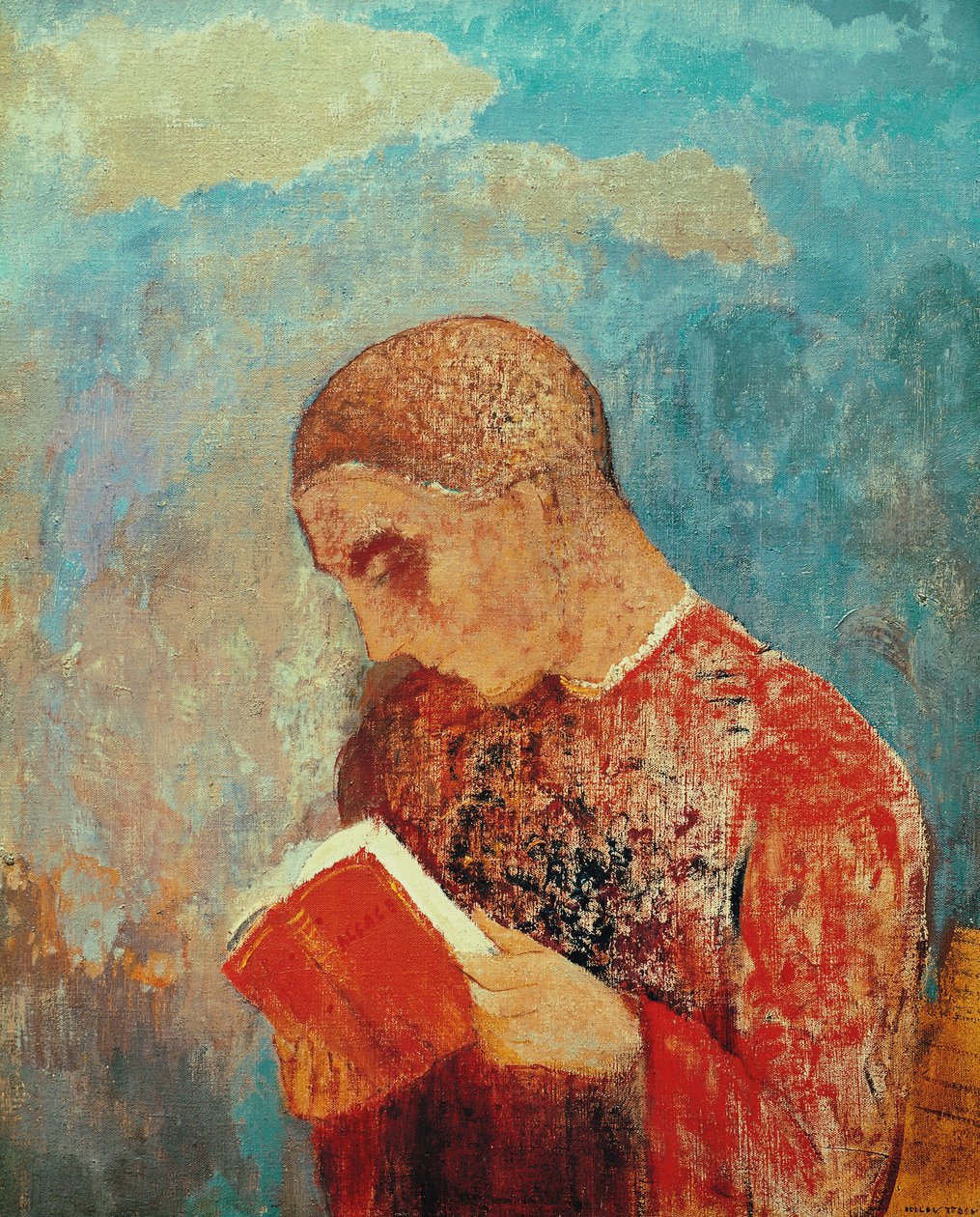 Alsace veya, Monk Reading, c.1914 by Odilon Redon