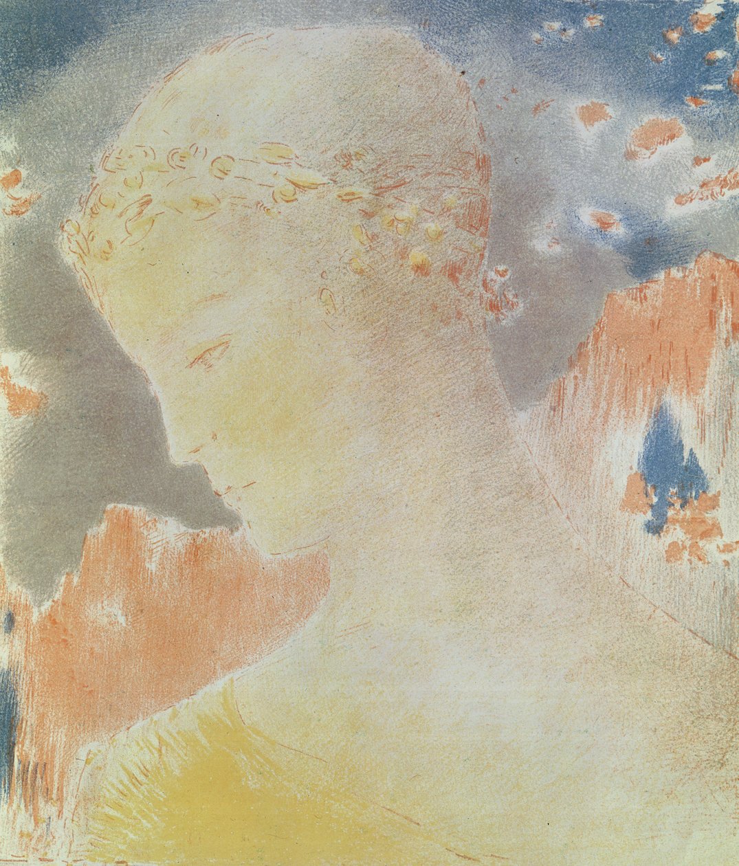 Béatrice, 1897 (kağıt üzerinde litografi) by Odilon Redon