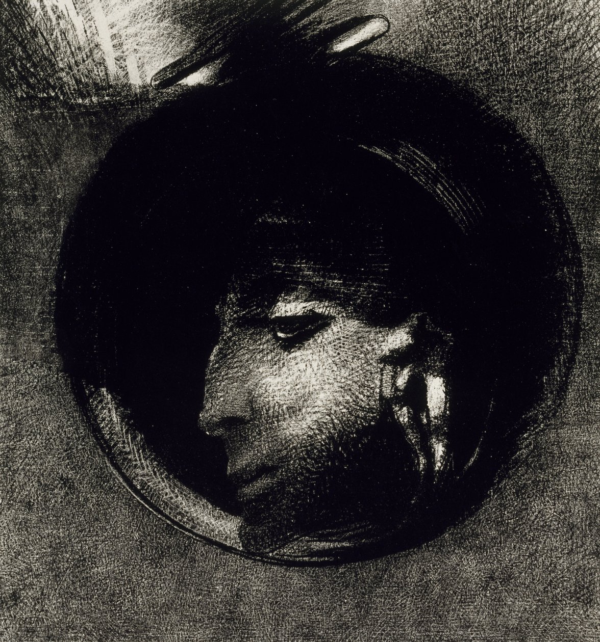 Auricular Cell, 1893 (çin aplikeli kağıt üzerinde lito) by Odilon Redon