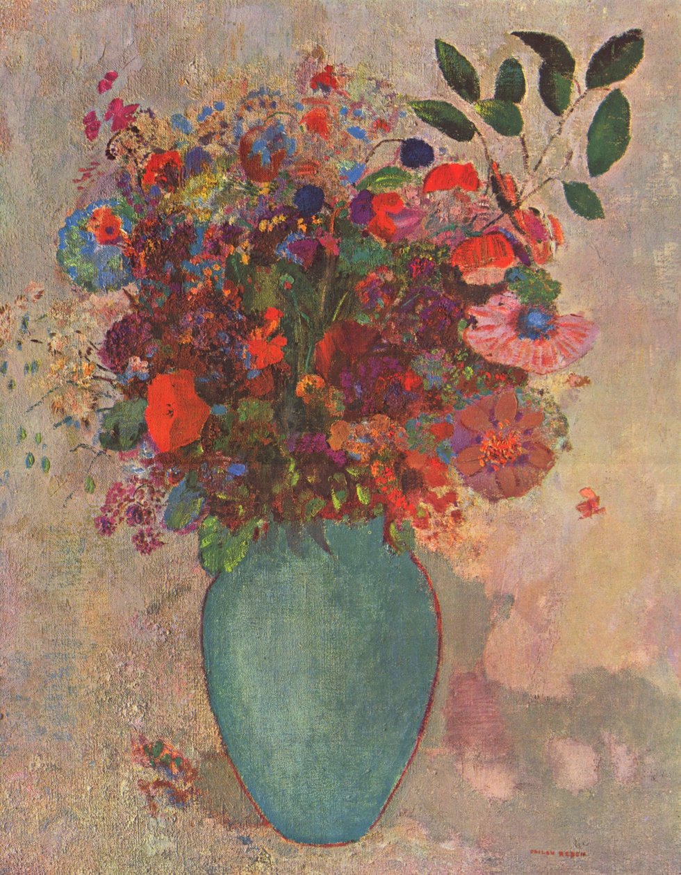 turkuaz vazo by Odilon Redon