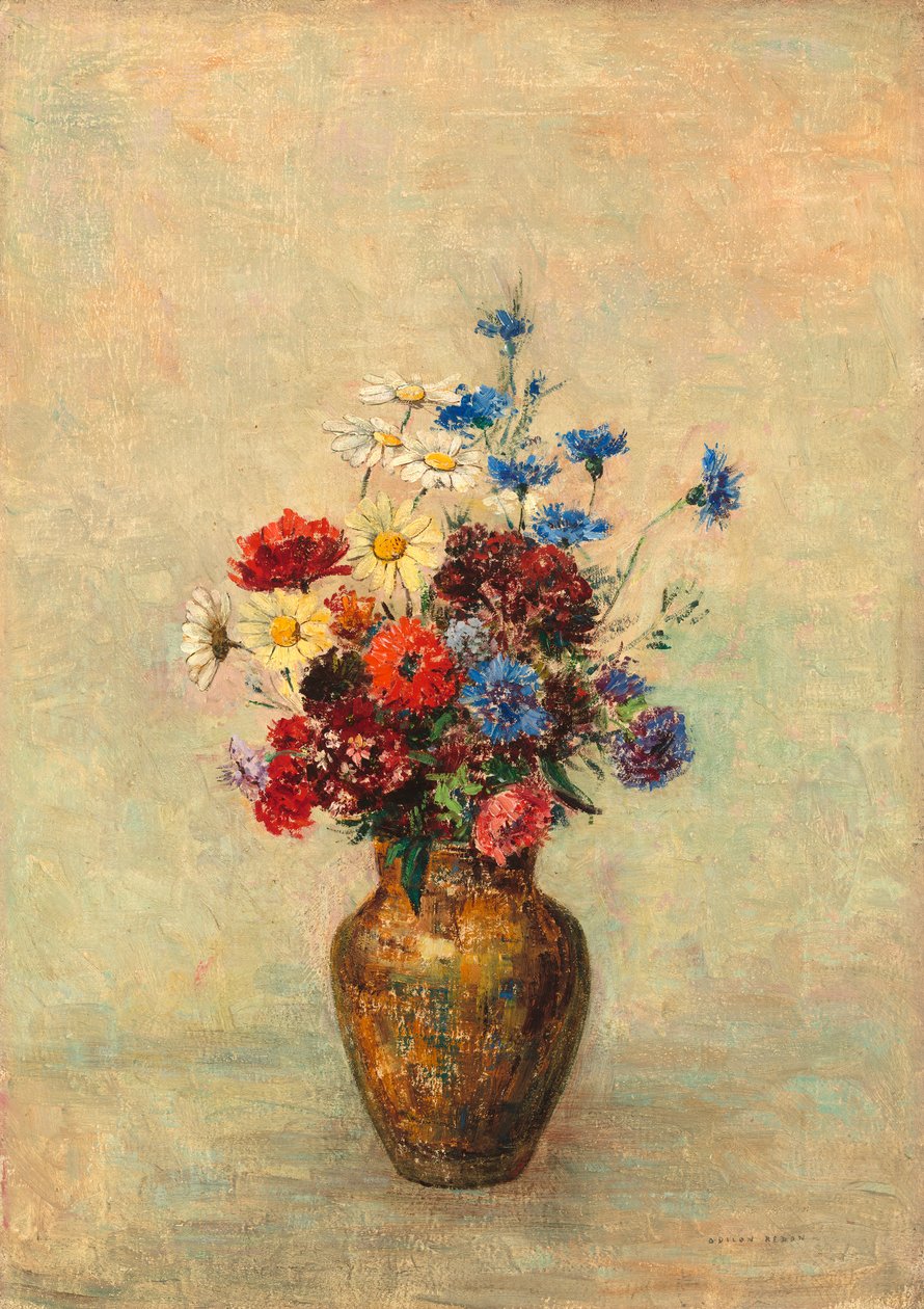 Vazoda Çiçekler, c.1910 by Odilon Redon