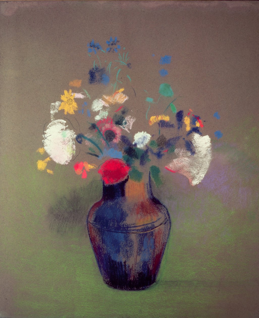 Vazo Çiçek (kağıt üzerine pastel) by Odilon Redon