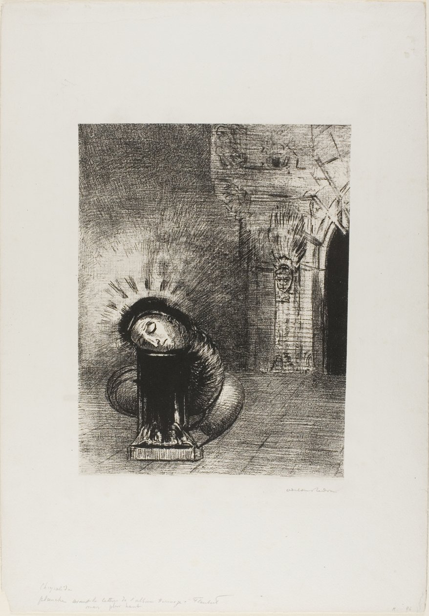 Uzun Bir Krizalit, Kanın Rengi, plaka 2 / 6 by Odilon Redon