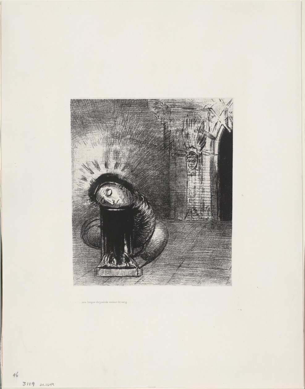 Uzun Bir Krizalit, Kanın Rengi, plaka 2 / 6 by Odilon Redon