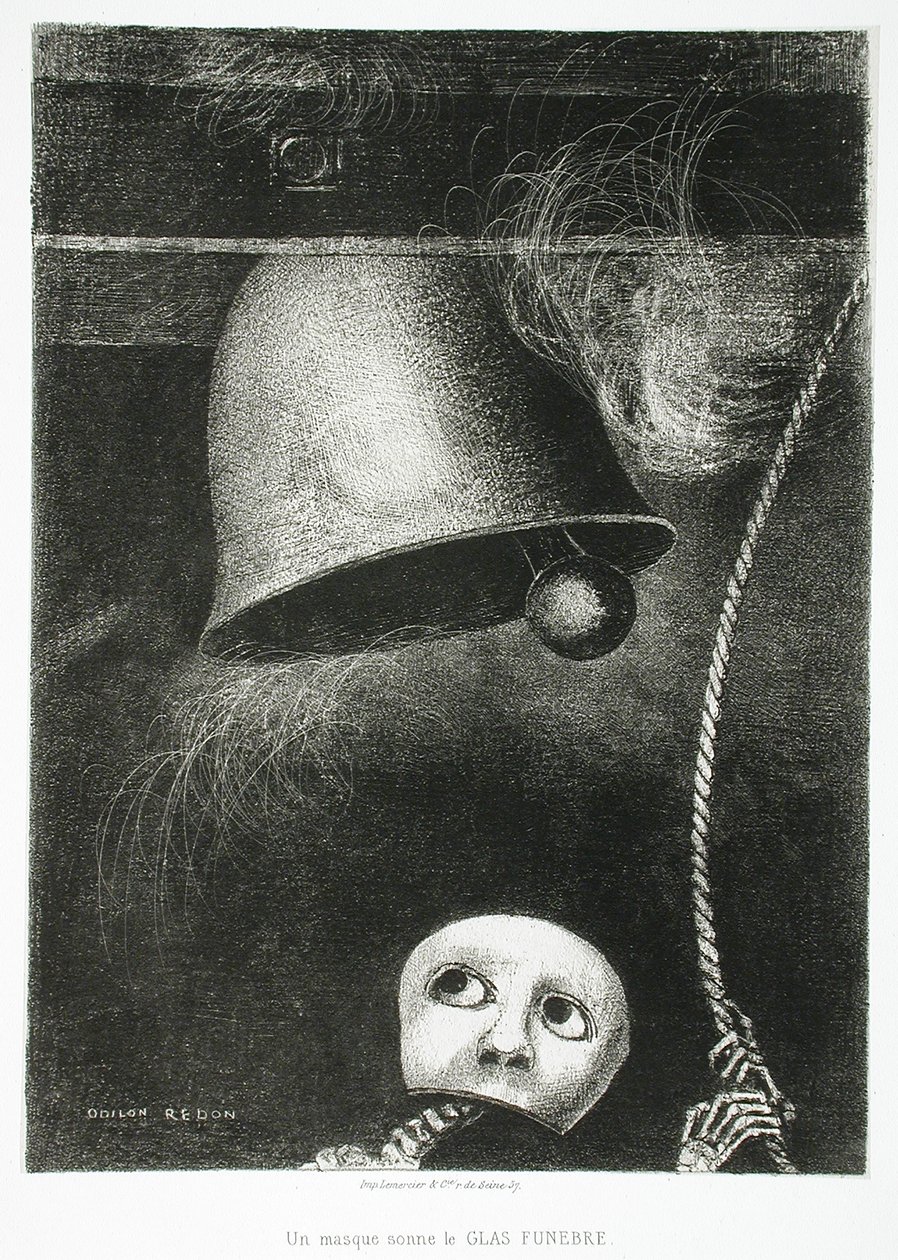 Bir Maske Ölüm Çanını Çalıyor by Odilon Redon