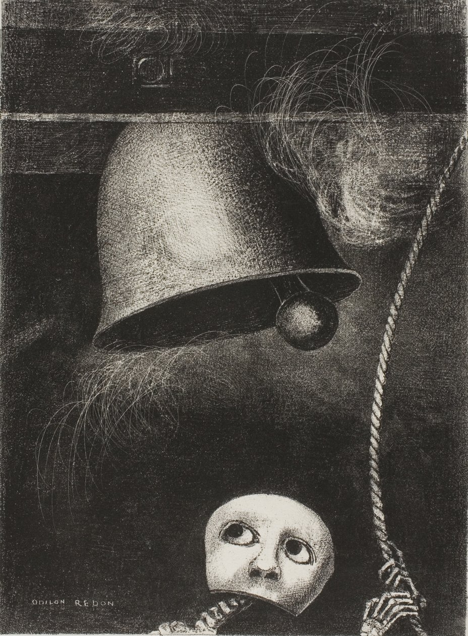 Bir Maske Cenaze Çadırını Çalıyor, To Edgar Poe'dan üçüncü plaka by Odilon Redon