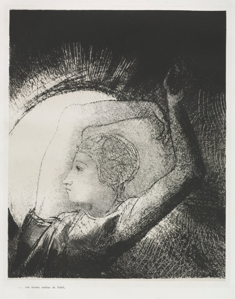 Güneşe bürünmüş bir kadın by Odilon Redon