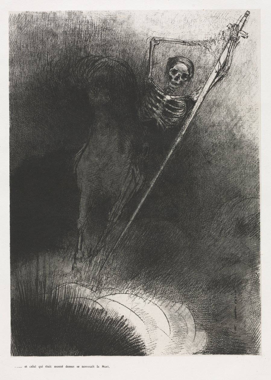 Ve Üzerine Oturan Adı Ölümdü by Odilon Redon