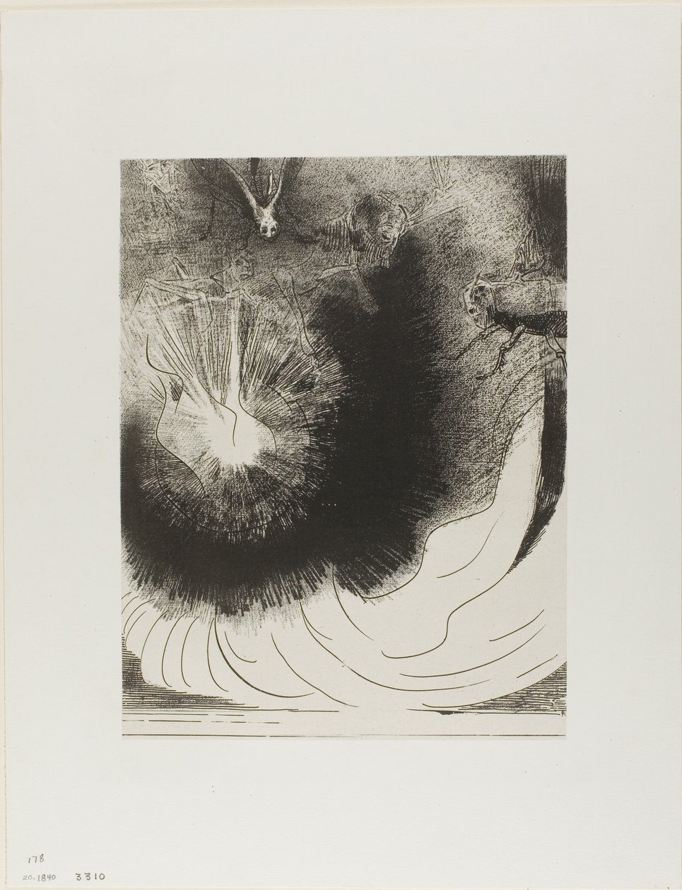 Ve Gökten Büyük Bir Yıldız Düştü, Bir Lamba Gibi Yanıyor, levha 5/12 by Odilon Redon