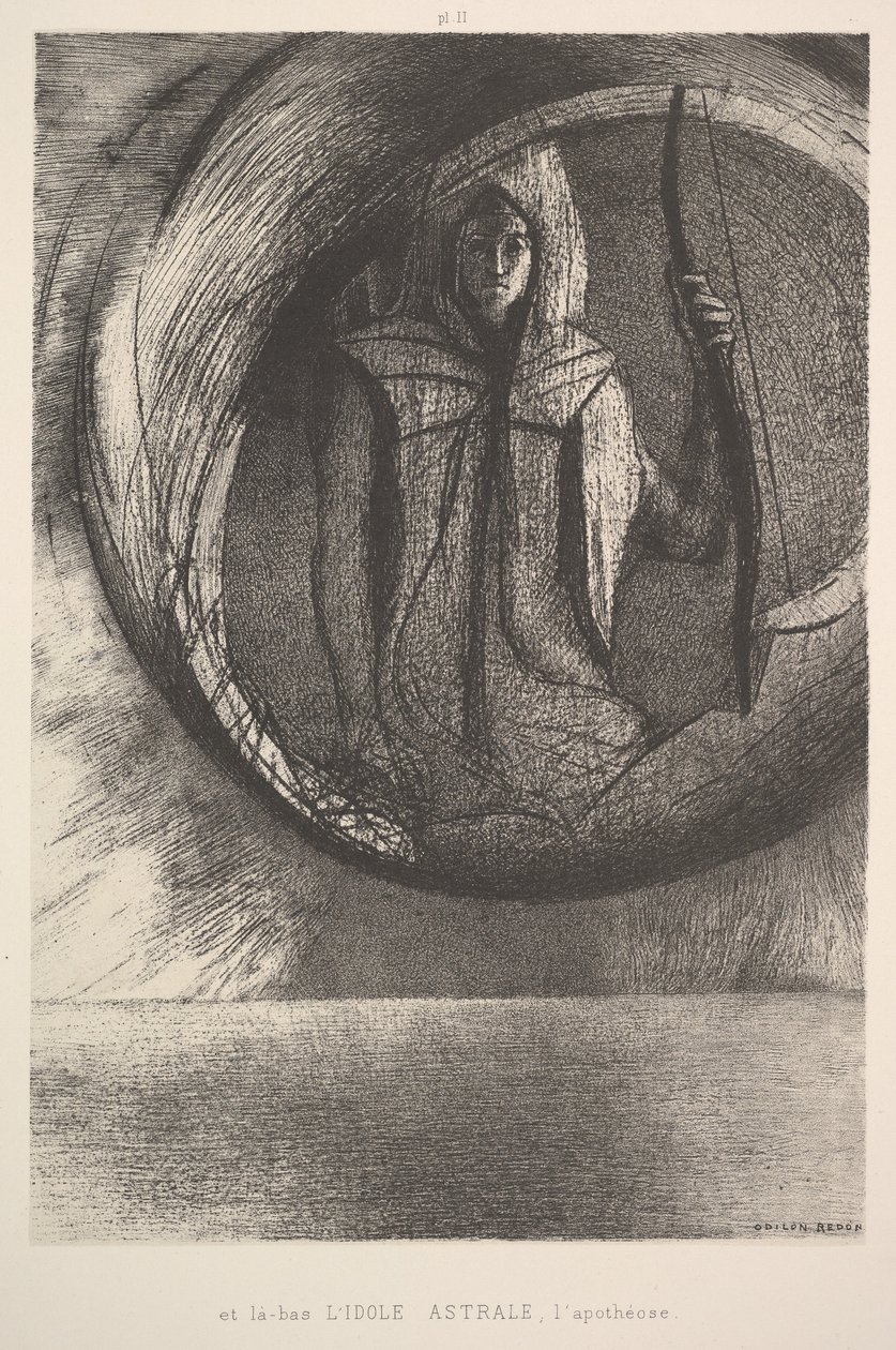 Ve orada, Astral Idol, Apotheosis, 1891. by Odilon Redon