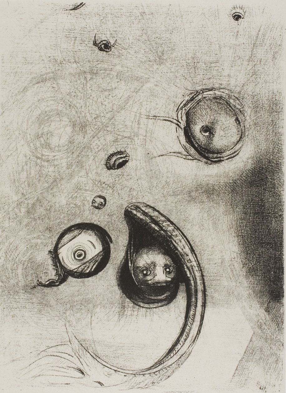 Ve Başsız Gözler Yumuşakçalar Gibi Yüzüyordu, levha 13/24 by Odilon Redon