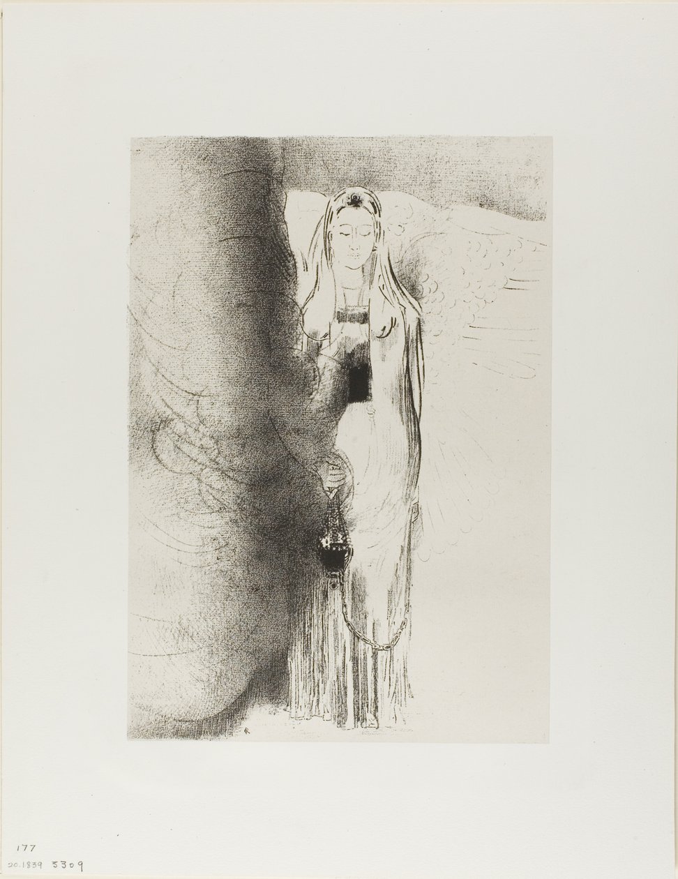 Ve Melek Buhurdanı Aldı, plaka 4/12 by Odilon Redon