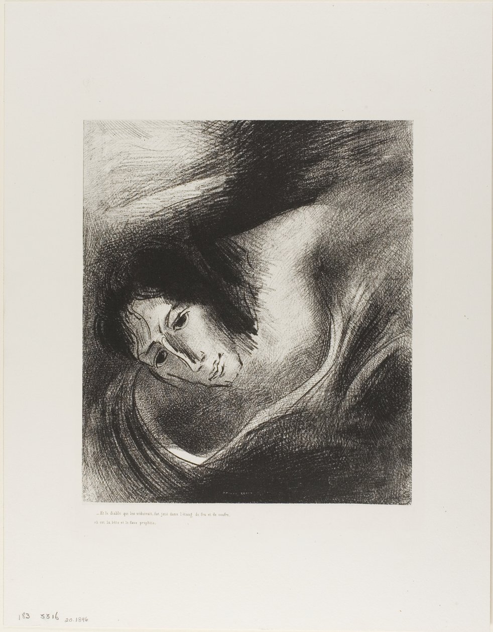 Ve Onları Kandıran İblis, Canavar ve Sahte Peygamberin Bulunduğu Ateş ve Kükürt Gölüne Atıldı, levha 10/12 by Odilon Redon