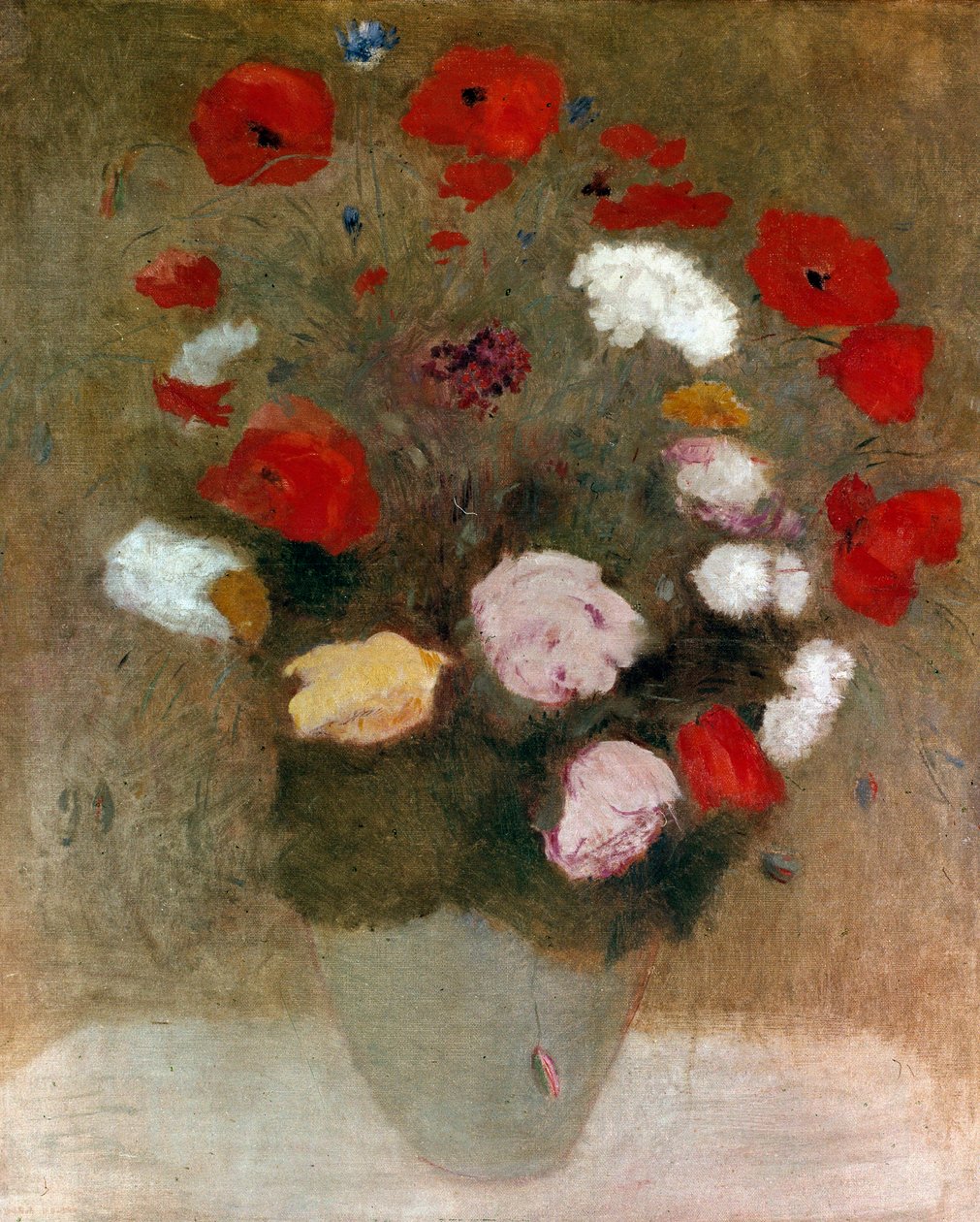 Haşhaşlı buket Boyama Odilon redon (1840-1916). by Odilon Redon