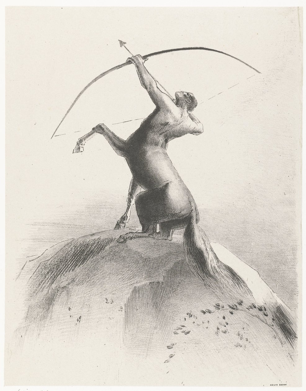 Centaur gökyüzüne odaklanır Centaure visant les Nues by Odilon Redon