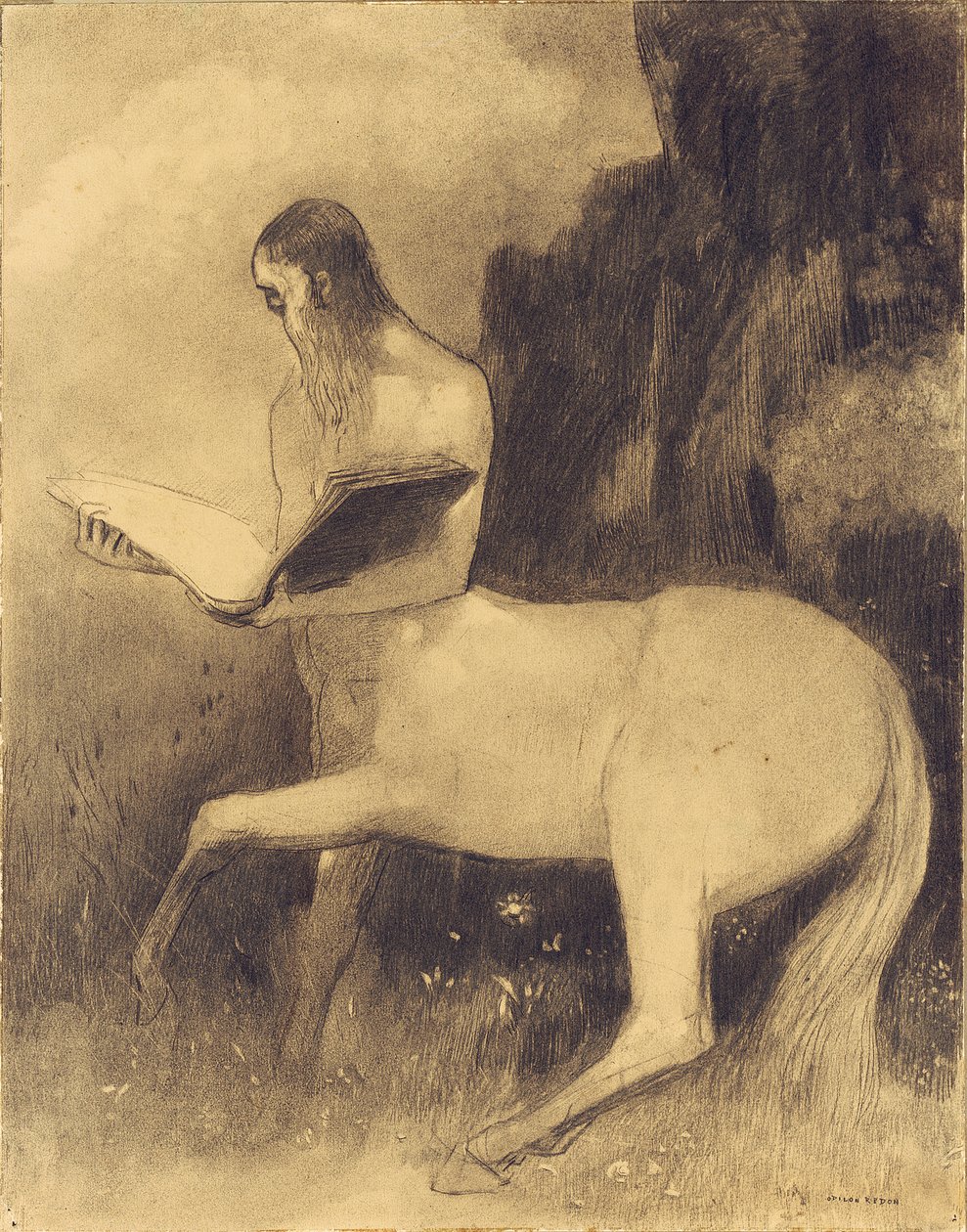 Centaur okuma by Odilon Redon