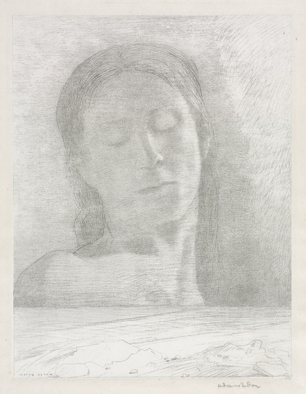 Kapalı gözler by Odilon Redon