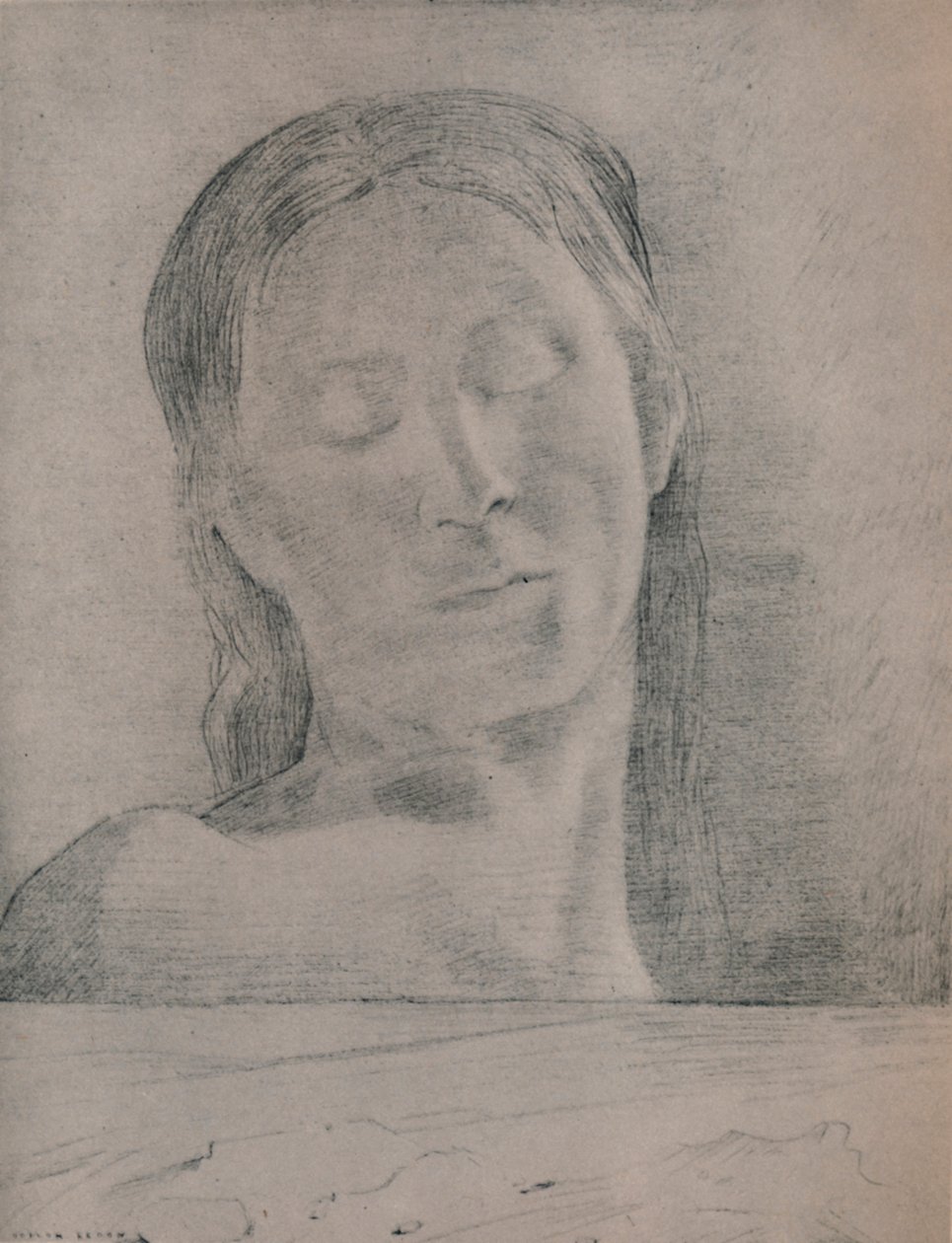 Kapalı Gözler, c.1890, 1946 by Odilon Redon