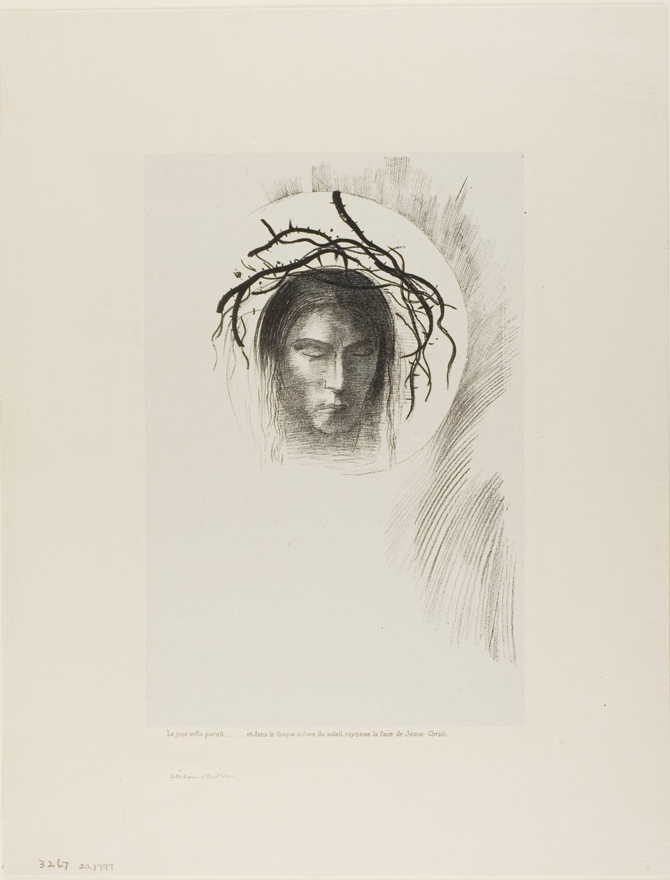 Gün Sonunda Görünüyor,...ve Güneşin Tam Diskinde İsa Mesih'in Yüzü Parlıyor, levha 24/24 by Odilon Redon