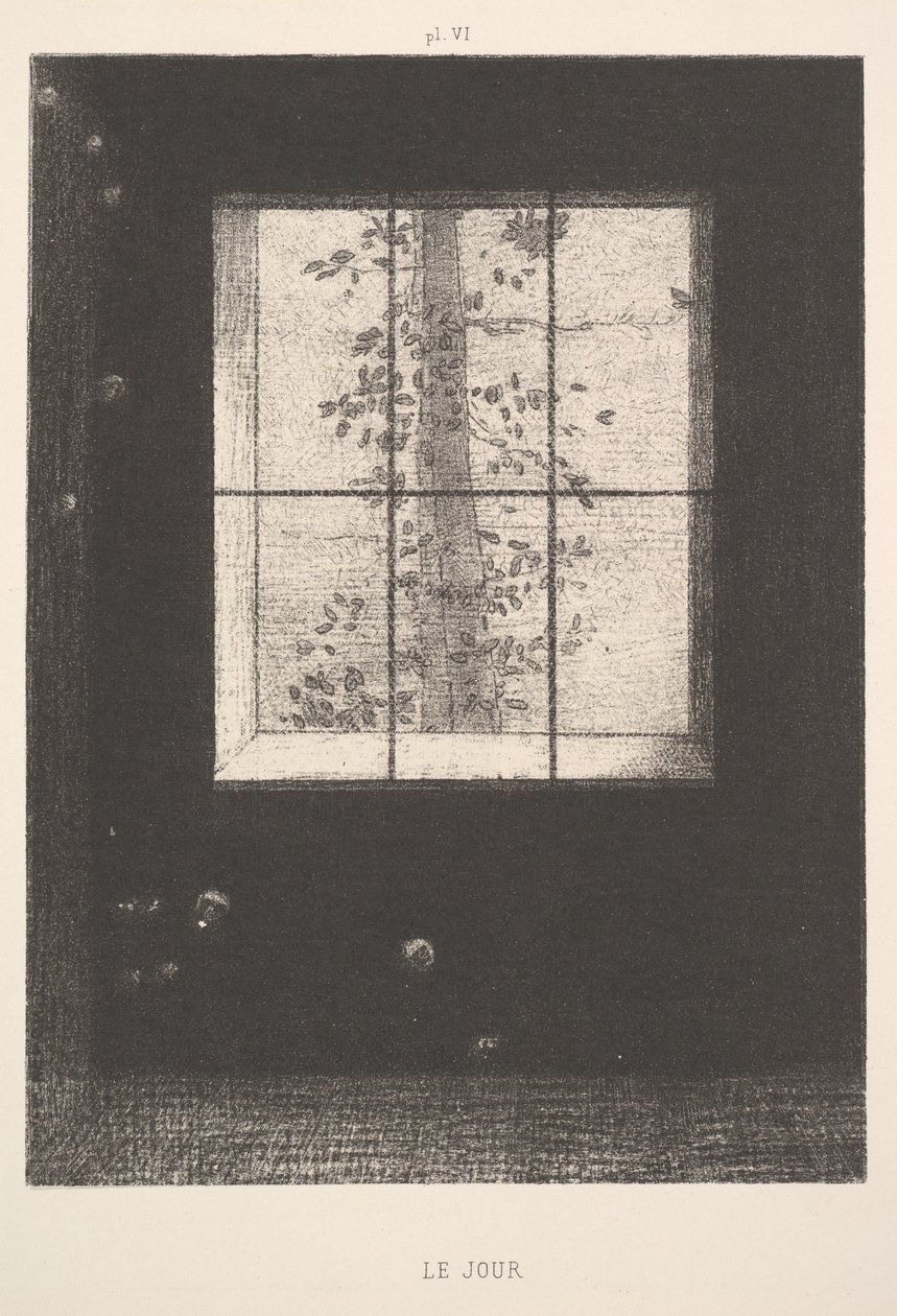 Day Le Jour, diziden, Düşler Şarkıları, plaka VI, 1891. by Odilon Redon