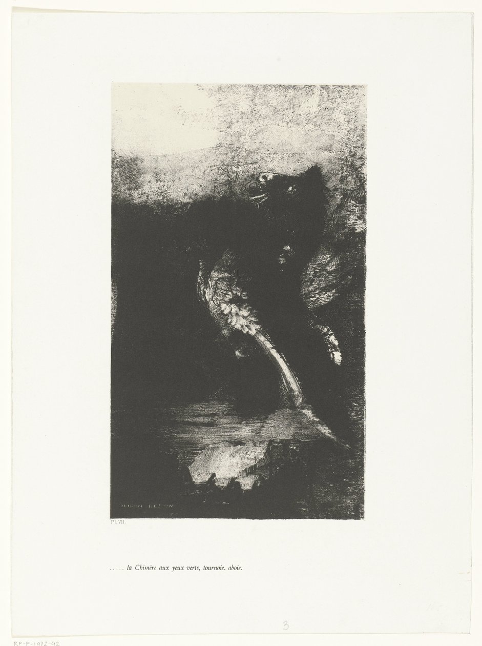 Yeşil gözlü Chimera, çığlık atıyor, dönüyor ...la Chimère aux yeux verts, tournoie, aboie (nesne üzerindeki başlık) Tentation de Saint-Antoine (1) (dizi adı) Aziz Anthony