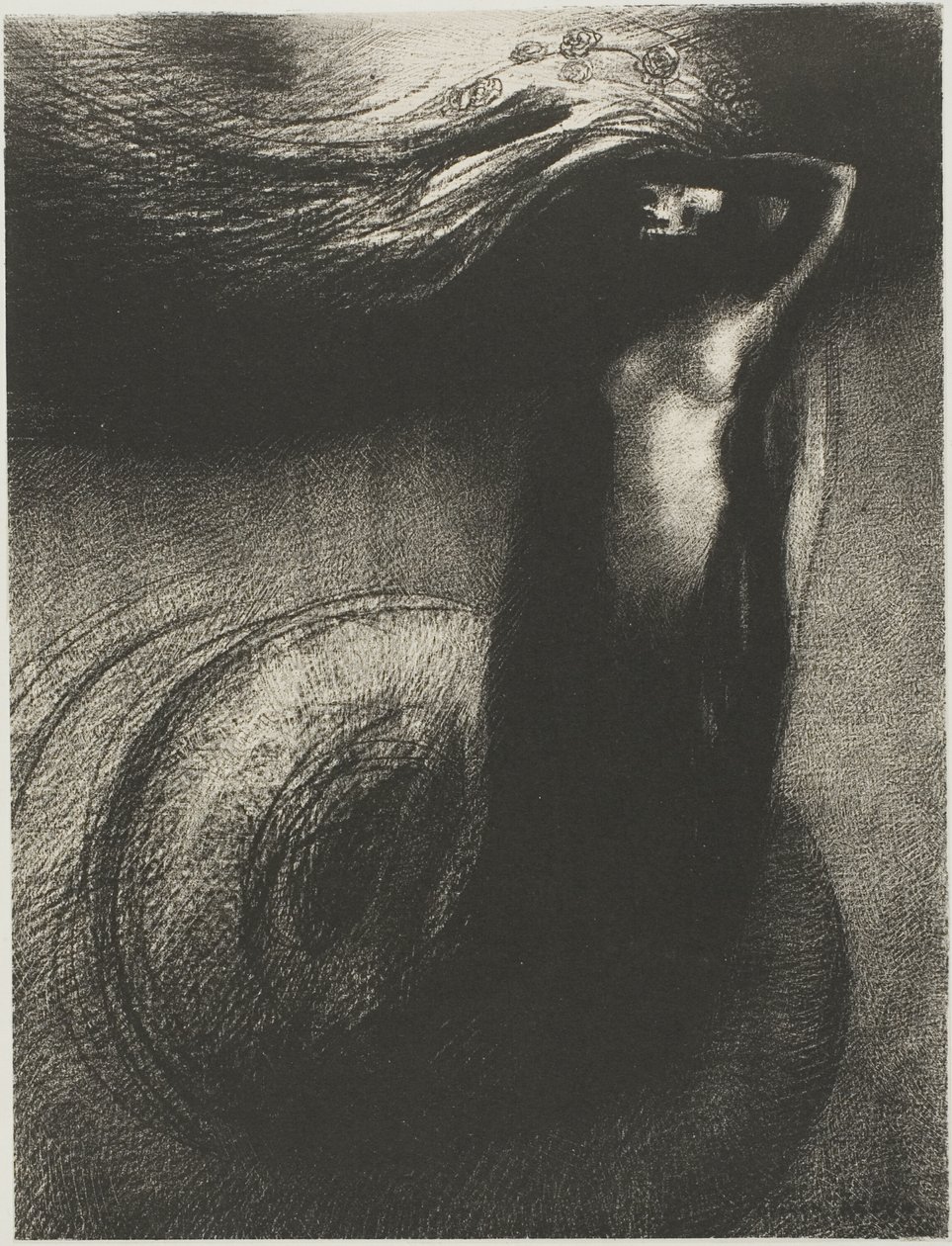 Ölüm: "Benim ironim diğerlerini geride bırakıyor!", plaka 3/6 by Odilon Redon