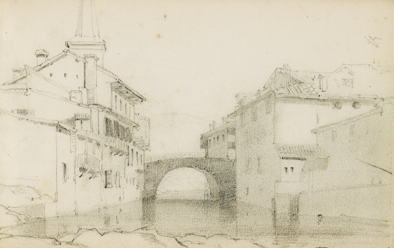 "Bask Ülkesi" başlıklı bir albümden çizim, 1862-63 by Odilon Redon
